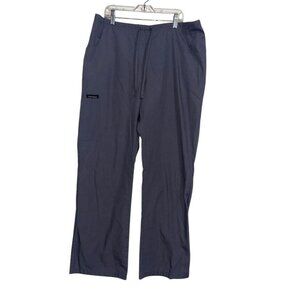 Unisex Pewter Gray Drawstring Waist Scrub Pants Medium Polyester & Cotton Blend